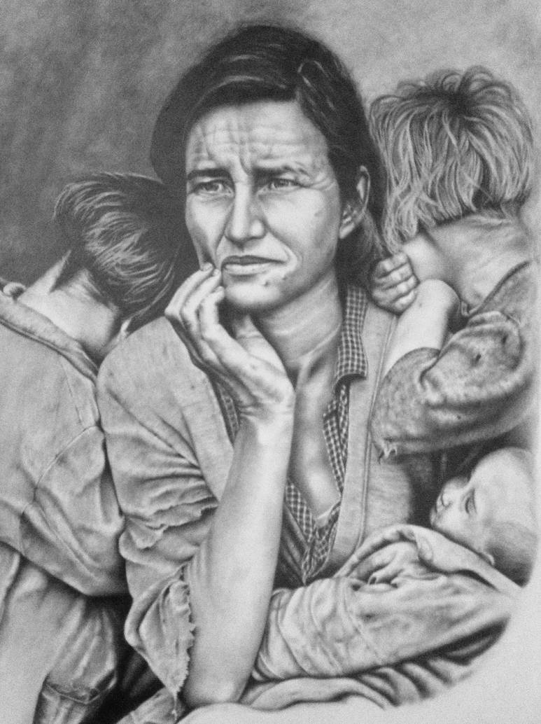 Migrant Mother - Graphite on Illustration Board