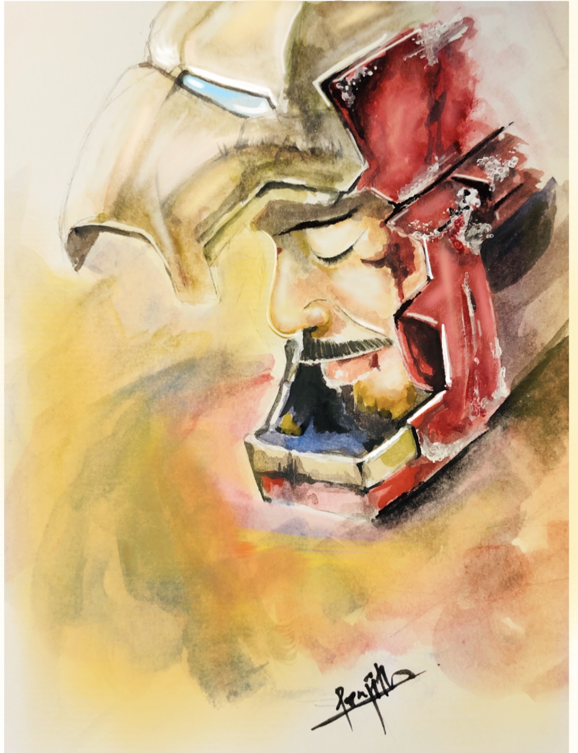 Watercolor Art,Ironman