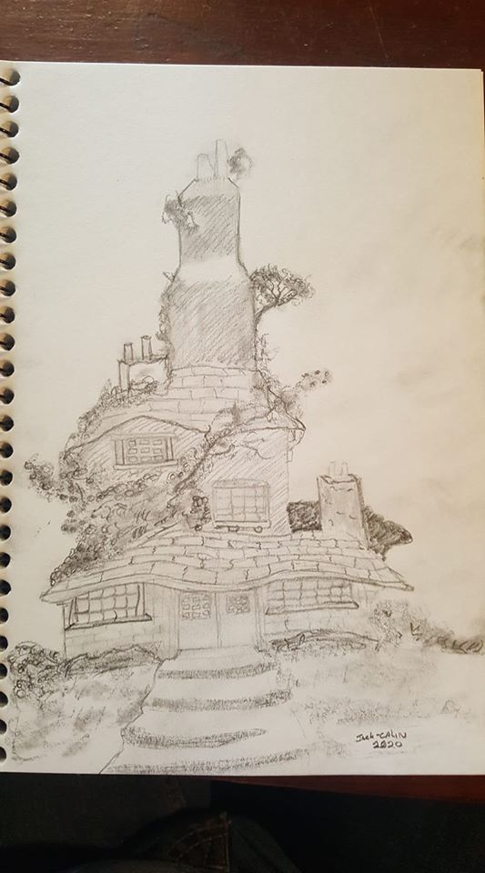 Drawing of a tree house i did, im trying to get back into drawing