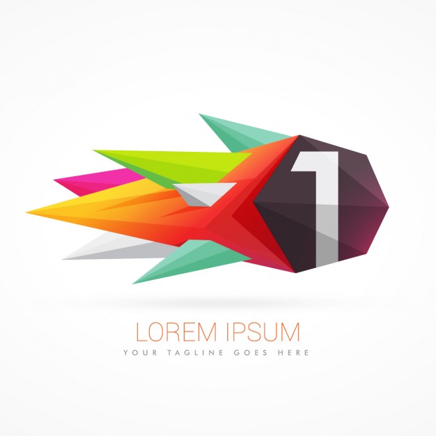 626x626 Colorful Abstract Logo With Number 1 Vector Free Download