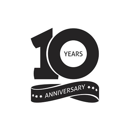 416x416 10 Years Anniversary Pictogram Vector Icon, 10th Year Birthday