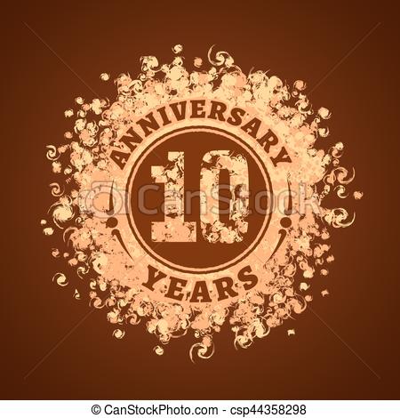 450x470 10 Years Anniversary Vector Icon, Logo. Graphic Design Element