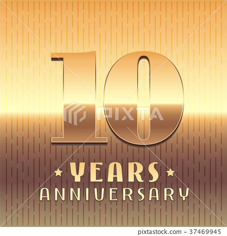 450x468 10 Years Anniversary Vector Icon, Symbol