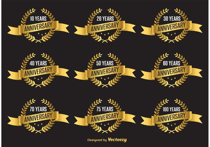 700x490 Gold Anniversary Vector Labels