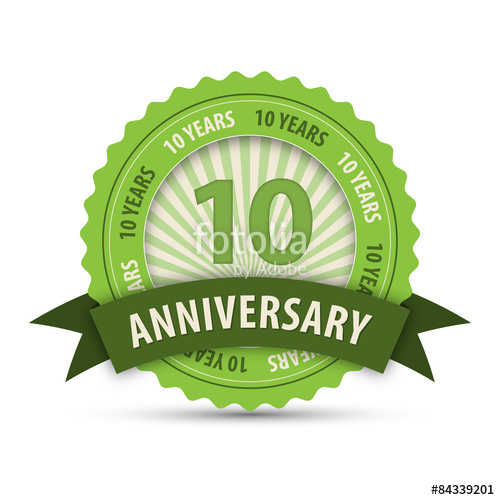 500x500 10 Year Anniversary Vector Icon Stock Image And Royalty Free