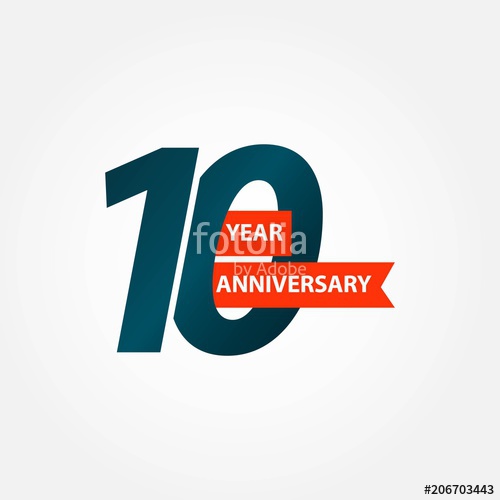 500x500 10 Year Anniversary Vector Template Design Illustration Stock