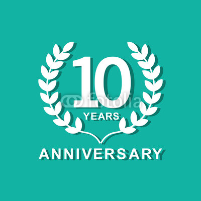 400x400 10 Years Anniversary Vector Template Design Illustration Buy