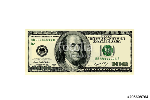 500x334 Hundred Dollar Bill. Vector Illustration Stock Image And Royalty