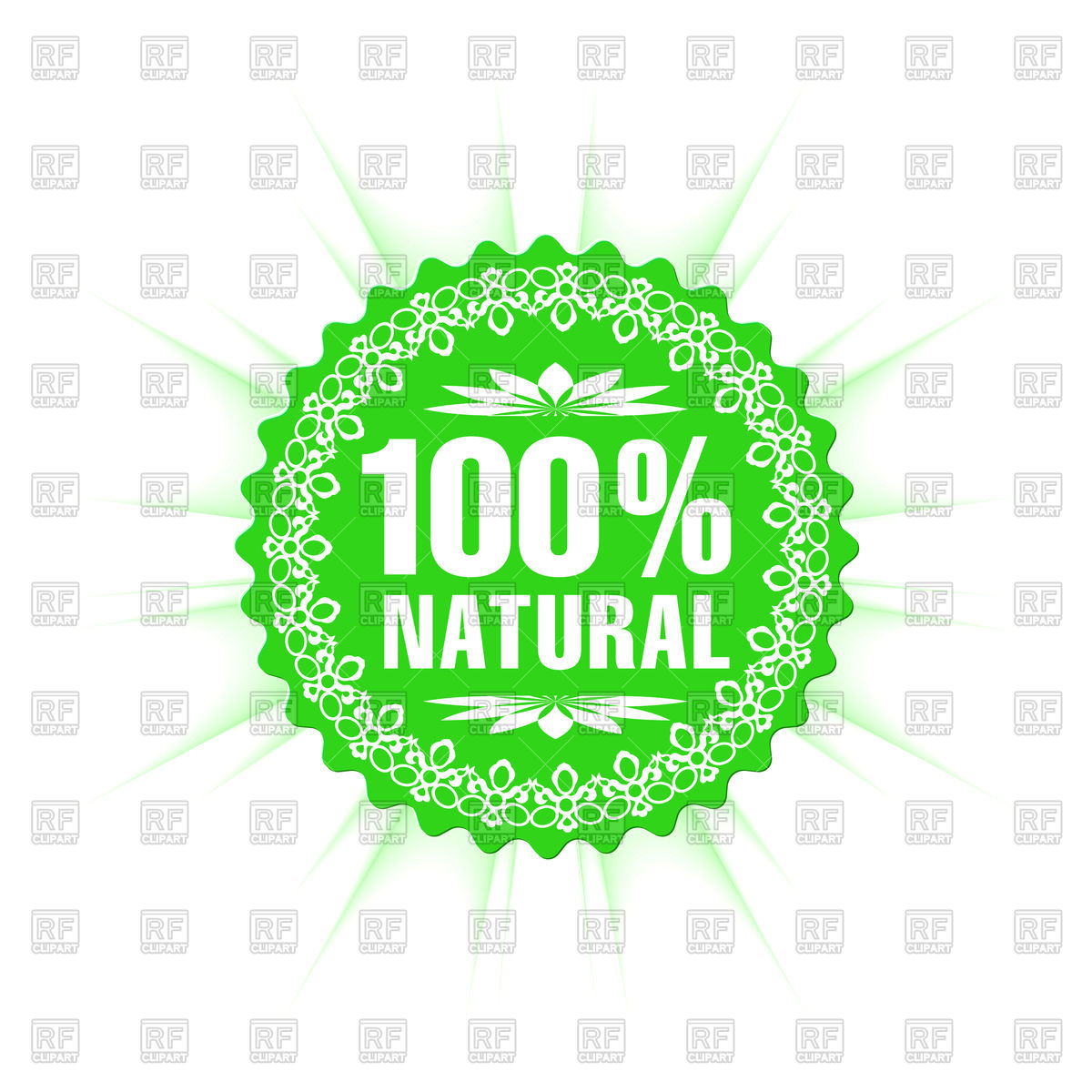 1200x1200 100% Natural Guarantee Label Vector Image Vector Artwork Of