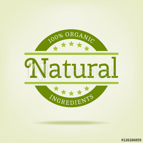 500x500 100% Organic Natural Vector Logo. Logotype Template Vintage