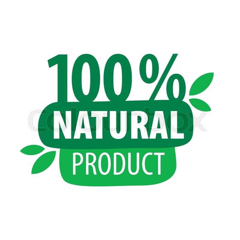 800x800 Green Vector Logo For 100% Natural Products Stock Vector Colourbox