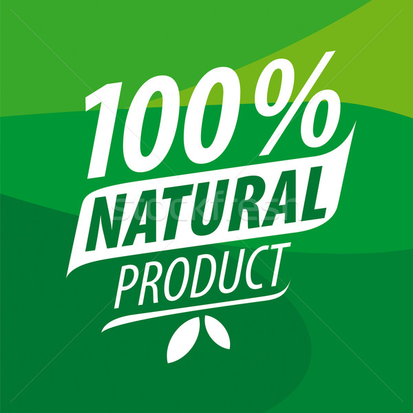 600x600 Vector Logo For 100% Natural Products Vector Illustration