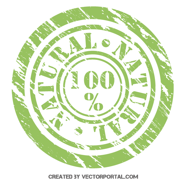 600x600 100% Natural Stamp Vector Illustrator 123freevectors