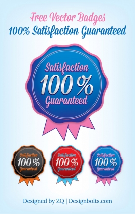 268x425 Free Vector Badges 100 Satisfaction Guaranteed Vector Free