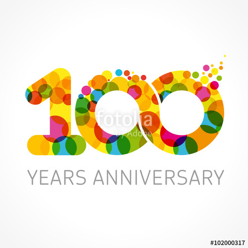 500x500 100 Years Anniversary Infinity Color Logo. Template Logo 100th