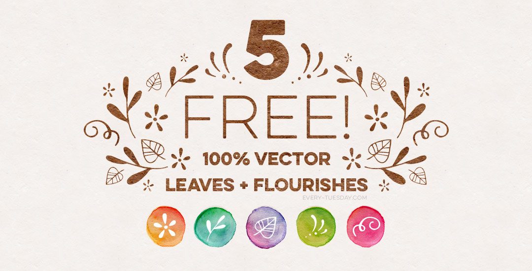 1080x550 Freebie 5 Vector Leaves And Flourishes