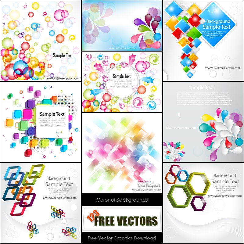 800x800 Free Colorful Abstract Background Vector Pack 123freevectors
