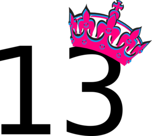 298x267 Pink Tilted Tiara And Number 13 Clip Art