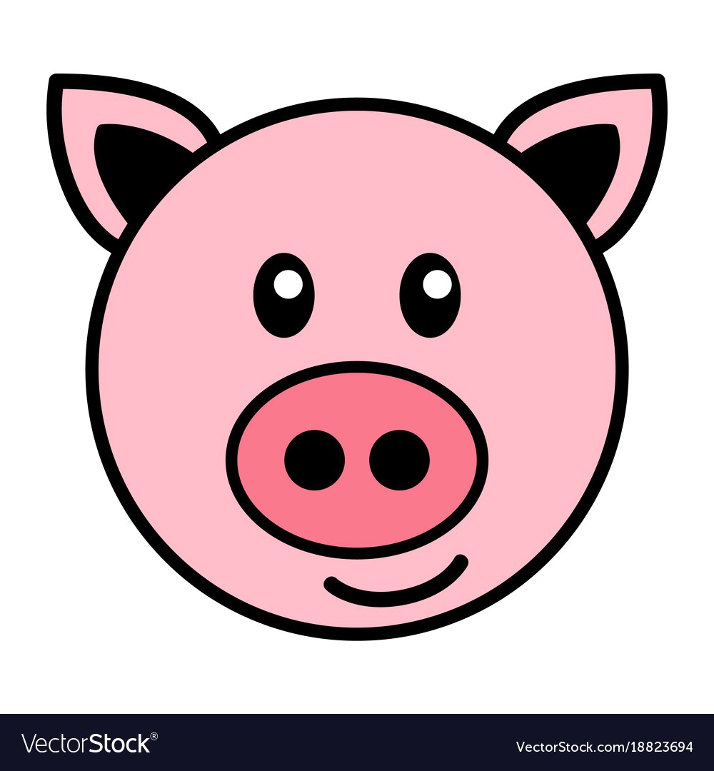 1000x1080 Simple Cartoon Of A Cute Pig Vector 18823694 13 Face