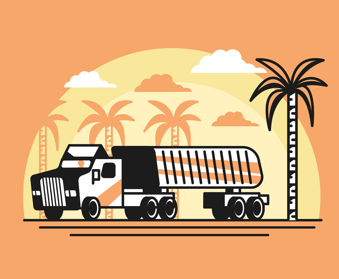 1136x936 18 Wheeler Vector In Orange Background Vector Art Amp Graphics