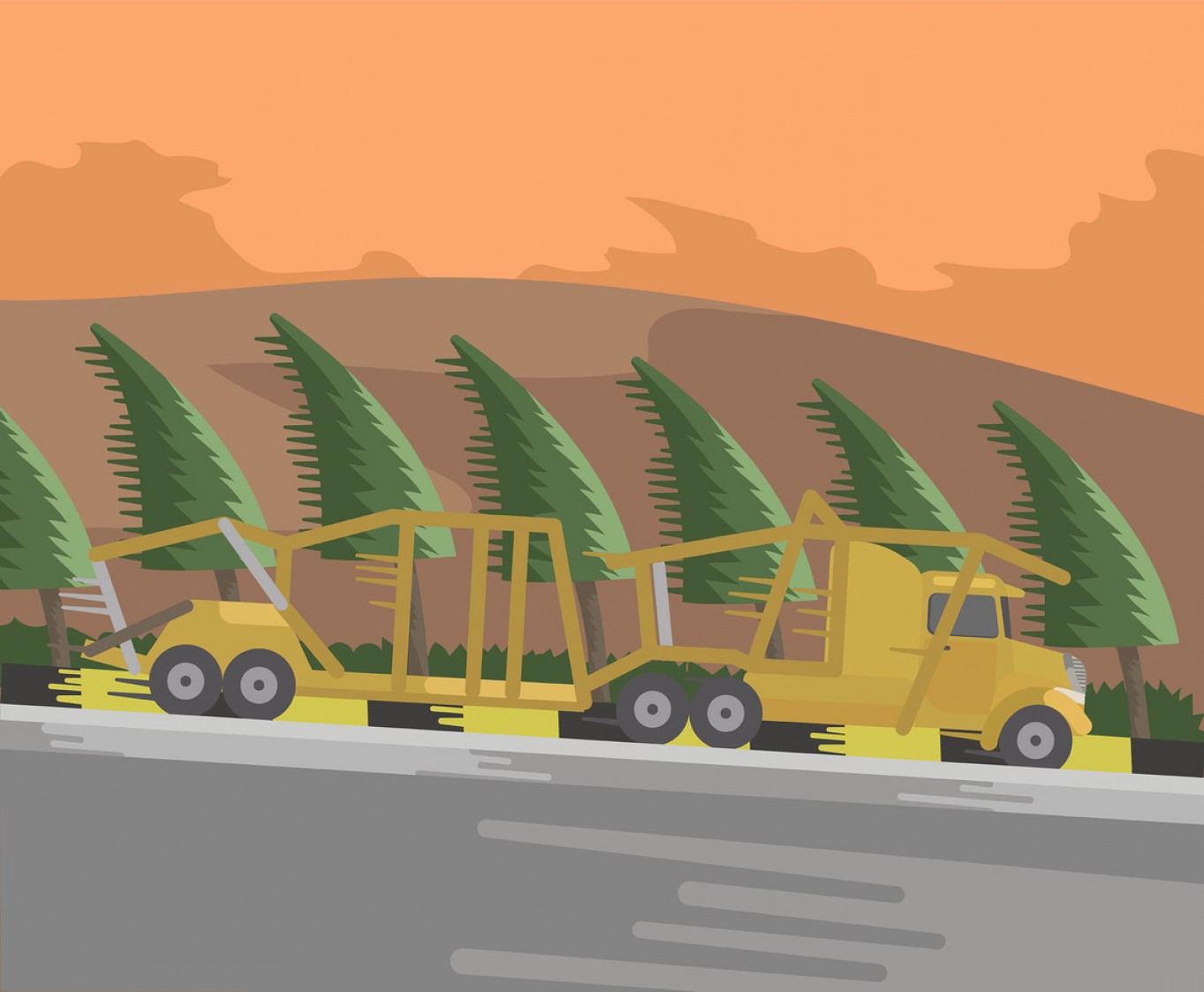 1363x1123 18 Wheeler With Trailer Vector Sohadacouri