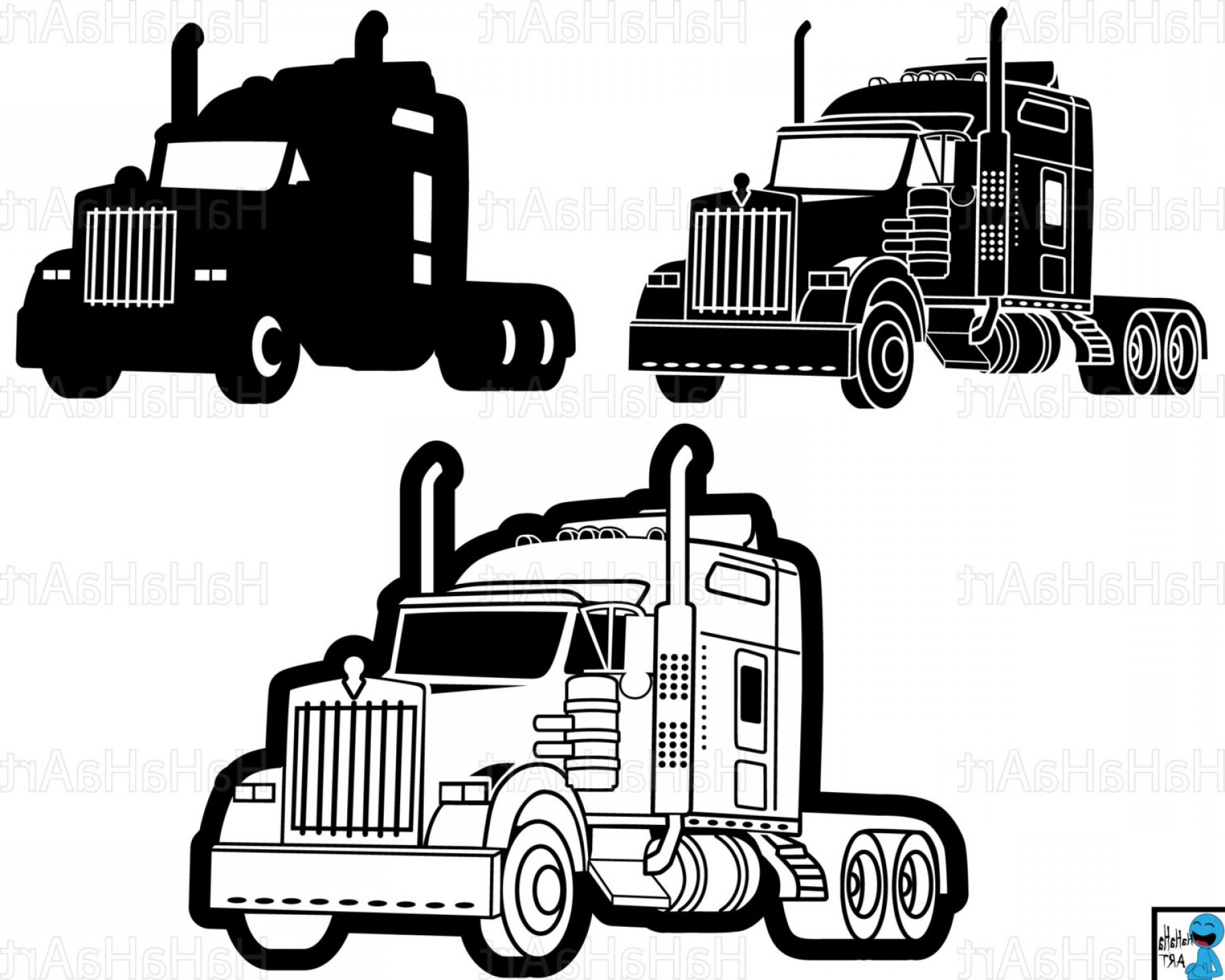 1800x1440 Cool And Opulent Wheeler Clipart Truck Trucker Free Vector Graphic