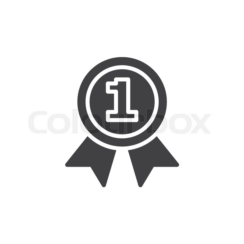 800x800 First Place Medal Icon Vector, Filled Flat Sign, Solid Pictogram
