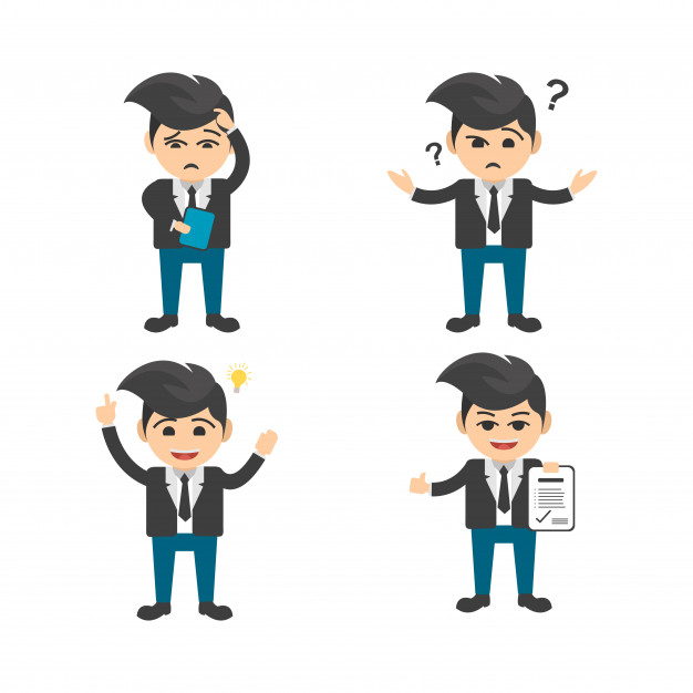 626x626 Businessman Character Vector Flat Set In Various Poses Set 2