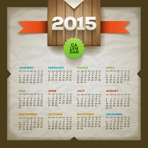 500x500 Backgrounds Vintage Paper 2015 Calendar Vector Graphics