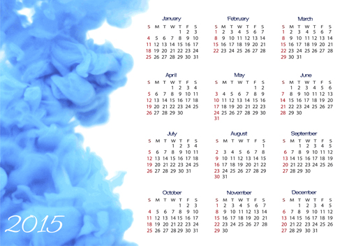 500x352 Ink Cloud 2015 Calendar Vector Design Free Download