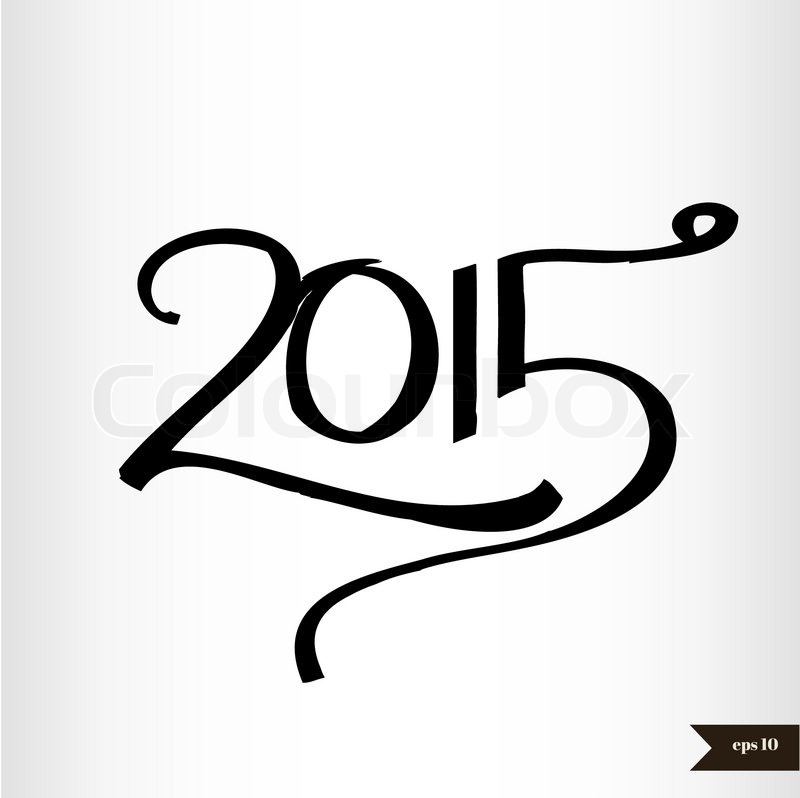 800x798 Happy New Year Handwritten Calligraphic Black Watercolor 2015