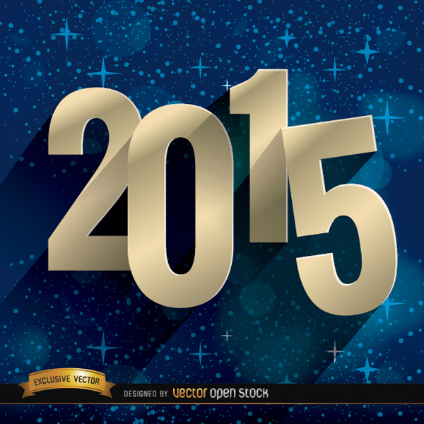 600x600 Blue Stars 2015 Vector Background