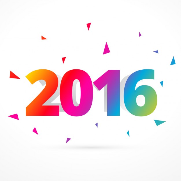 626x626 Colorful 2016 Happy New Year Card Vector Free Download