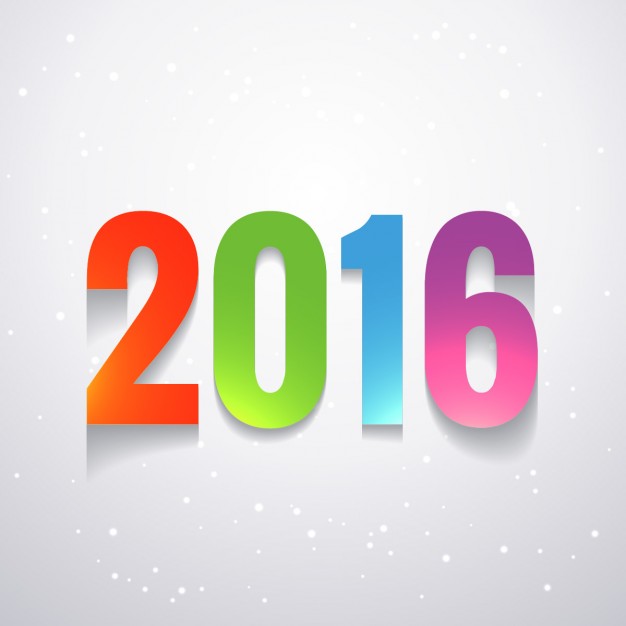 626x626 New Year Card With Colorful 2016 Vector Free Download