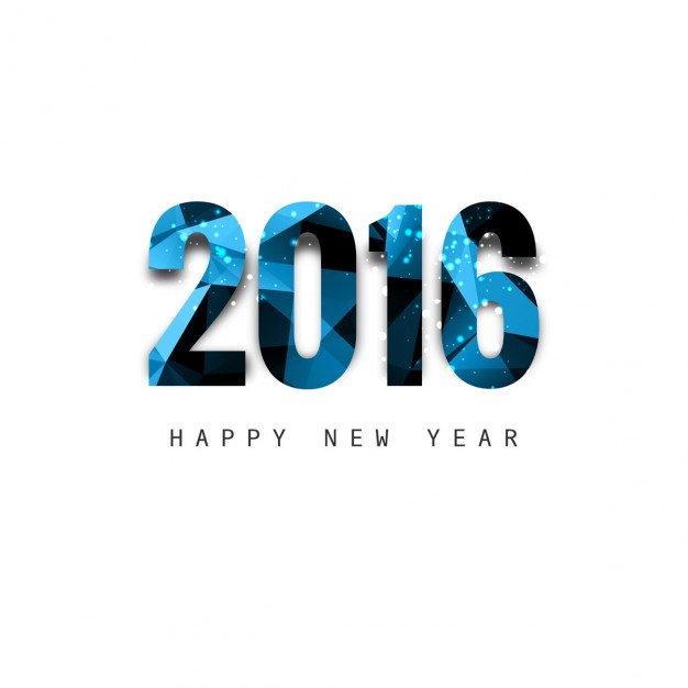 626x626 Shiny Polygonal New Year 2016 Text Vector Free Download
