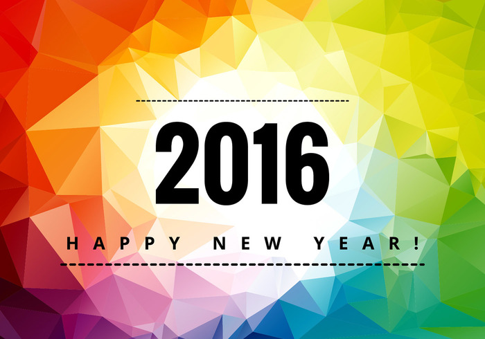 700x490 Colorful Happy New Year 2016 Vector