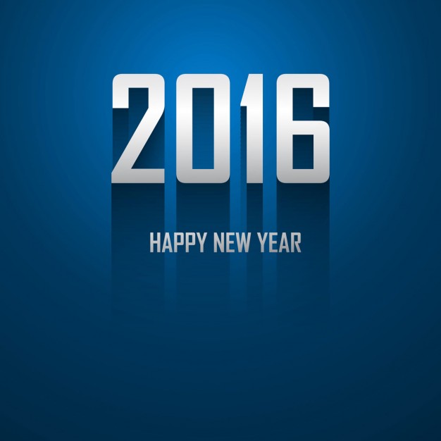 626x626 Blue Card Of New Year 2016 Vector Free Download