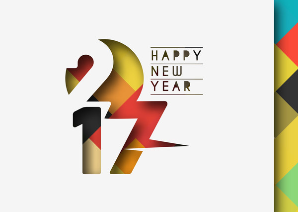 600x426 2017 New Year Creative Background Set Vector 17