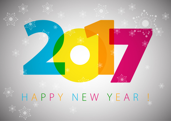 600x424 2017 New Year Template Design With Colorful Numbers Free Vector In