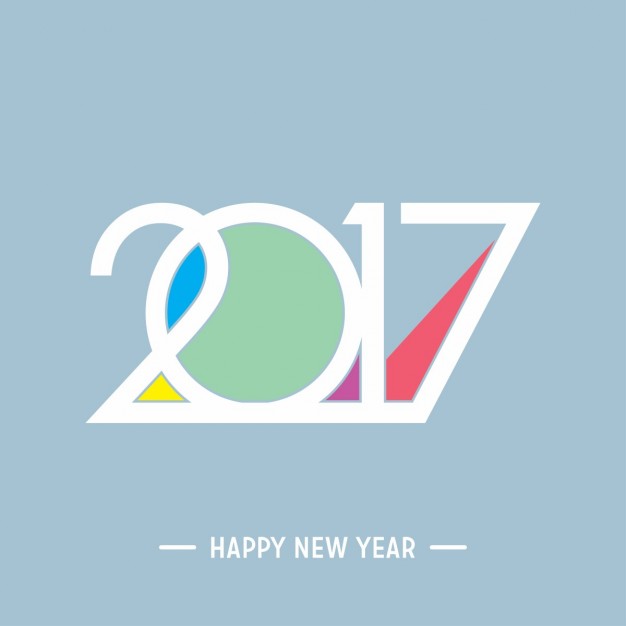 626x626 Happy New Year 2017 Colored Typography Vector Free Download