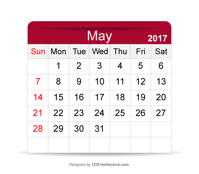 800x700 Editable Calendar May 2017 123freevectors