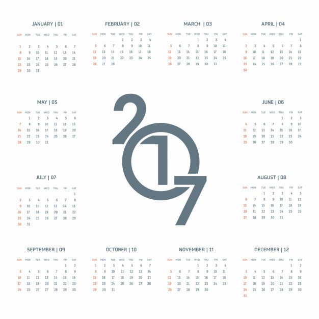 626x626 Modern Calendar 2017 Vector Free Download