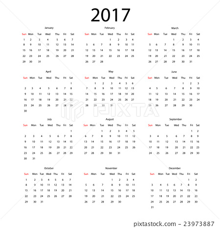 450x468 Vector Calendar For 2017