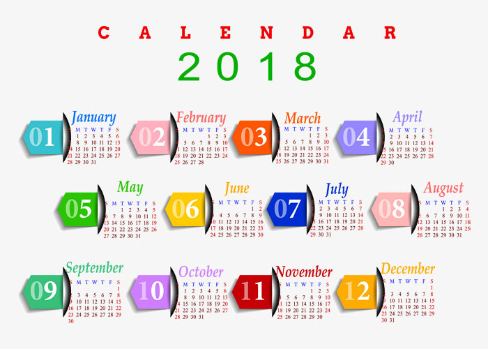 700x500 Calendar 2018 Vector, Psd And Png For Free Download
