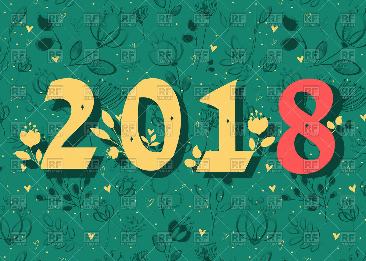 1200x857 Number 2018 On Floral Background