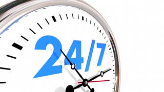 320x180 Clock Red 24 Hours Vector Animation Motion Background