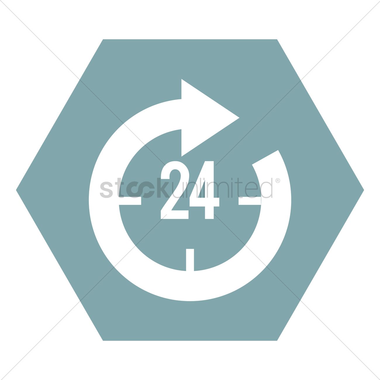 1300x1300 24 Hours Vector Image