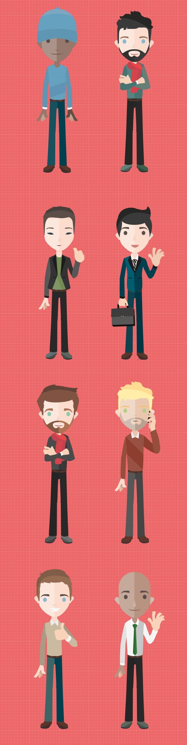 630x2500 Flat Characters