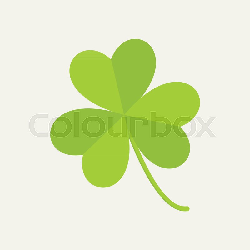 800x800 Cute Three Leaf Clover Vector Illustration Graphic Design Stock