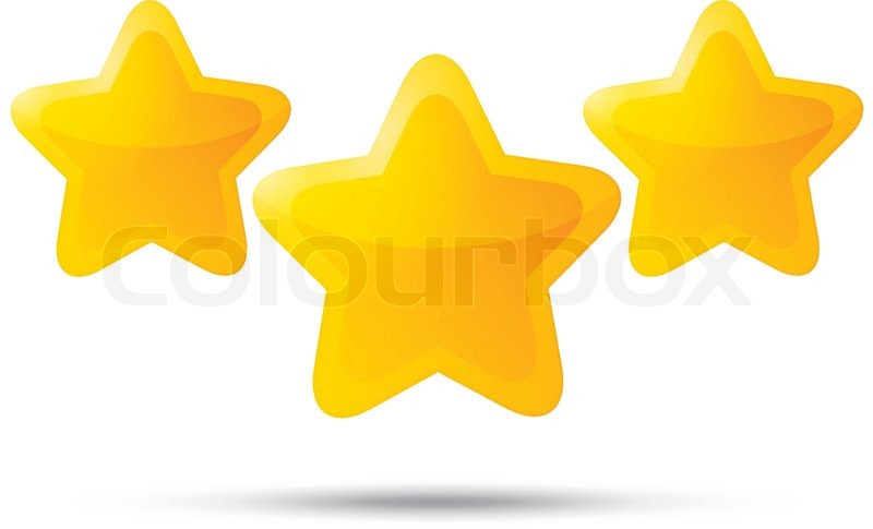 800x485 Three Golden Stars Star Icons On White Background Stock Vector